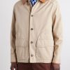 + Paula's Ibiza Leather-Trimmed Cotton-Twill Blouson Jacket - FR