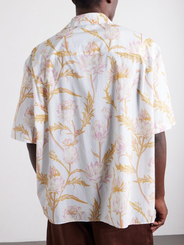 + Paula's Ibiza Anagram-Embroidered Camp-Collar Printed Cotton Shirt - BK