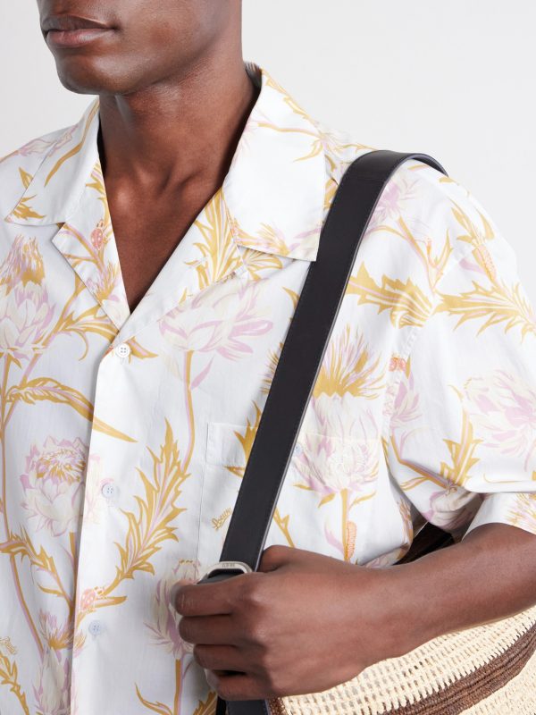 + Paula's Ibiza Anagram-Embroidered Camp-Collar Printed Cotton Shirt - CU