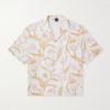 + Paula's Ibiza Anagram-Embroidered Camp-Collar Printed Cotton Shirt