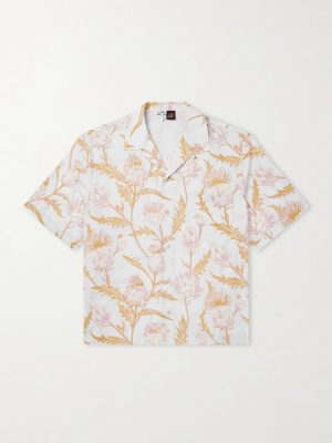+ Paula's Ibiza Anagram-Embroidered Camp-Collar Printed Cotton Shirt + Paula's Ibiza Anagram-Embroidered Camp-Collar Printed Cotton Shirt