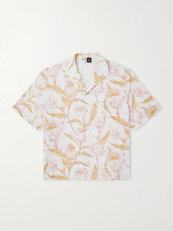 + Paula's Ibiza Anagram-Embroidered Camp-Collar Printed Cotton Shirt