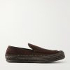 + Paula's Ibiza Rio Raffia-Trimmed Suede Loafers + Paula's Ibiza Rio Raffia-Trimmed Suede Loafers