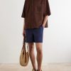 + Paula's Ibiza Straight-Leg Cotton-Blend Shorts - OU + Paula's Ibiza Straight-Leg Cotton-Blend Shorts - OU