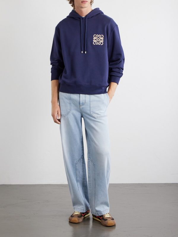 + Paula's Ibiza Anagram-Embroidered Cotton-Jersey Hoodie - OU + Paula's Ibiza Anagram-Embroidered Cotton-Jersey Hoodie - OU