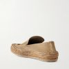 + Paula's Ibiza Rio Raffia-Trimmed Suede Loafers - BK + Paula's Ibiza Rio Raffia-Trimmed Suede Loafers - BK