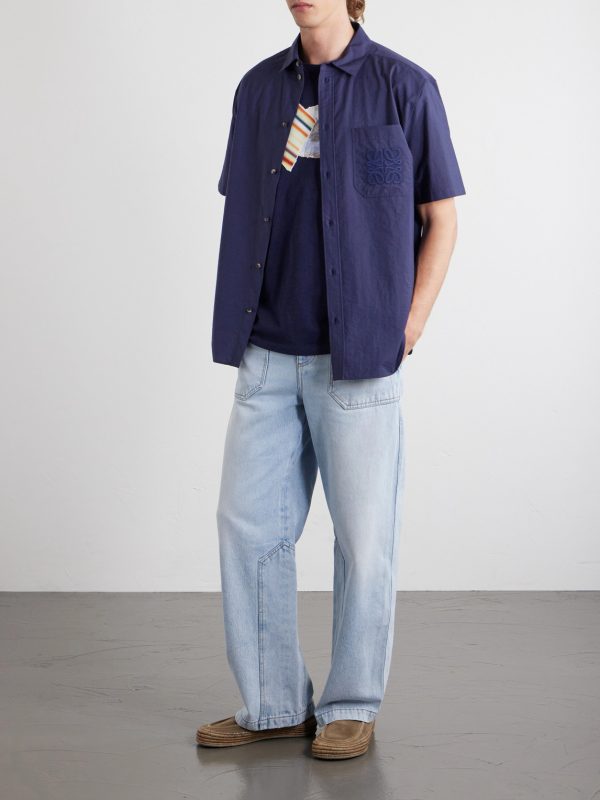 +Paula's Ibiza Patch-Appliqué Cotton-Blend Jersey T-Shirt - OU +Paula's Ibiza Patch-Appliqué Cotton-Blend Jersey T-Shirt - OU