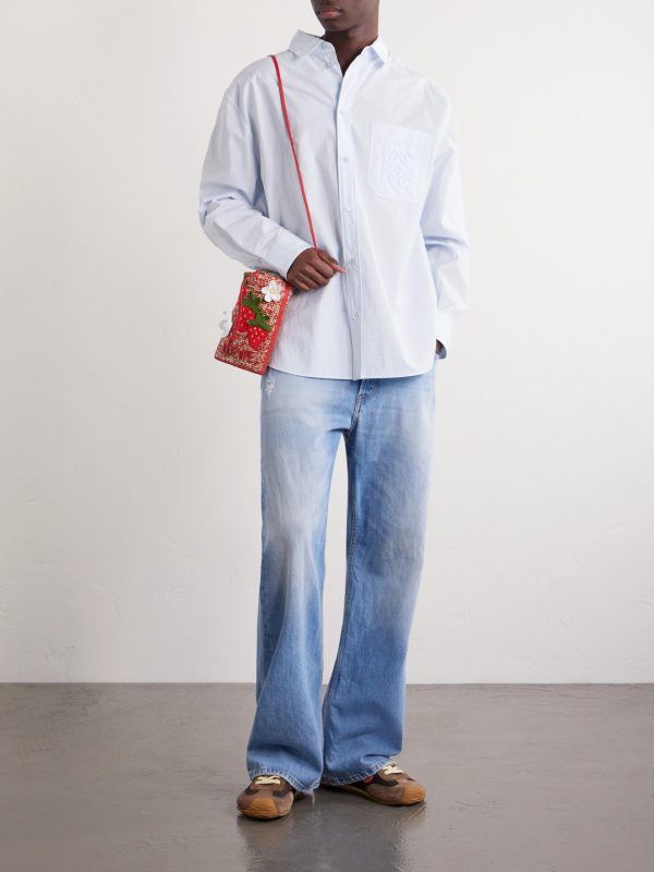 + Paula's Ibiza Logo-Embroidered Cotton-Blend Shirt - OU + Paula's Ibiza Logo-Embroidered Cotton-Blend Shirt - OU