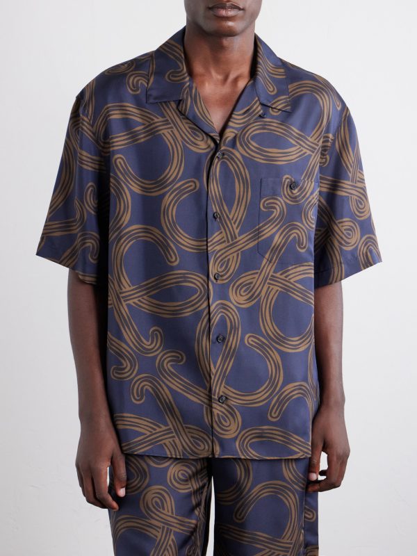 + Paula's Ibiza Convertible-Collar Printed Silk-Satin Shirt - FR + Paula's Ibiza Convertible-Collar Printed Silk-Satin Shirt - FR