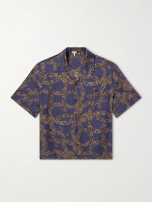 + Paula's Ibiza Convertible-Collar Printed Silk-Satin Shirt + Paula's Ibiza Convertible-Collar Printed Silk-Satin Shirt