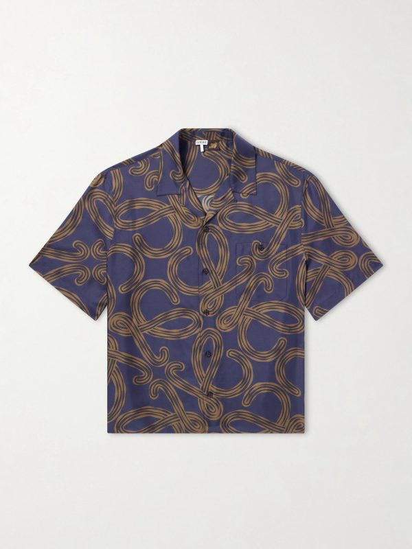 + Paula's Ibiza Convertible-Collar Printed Silk-Satin Shirt + Paula's Ibiza Convertible-Collar Printed Silk-Satin Shirt