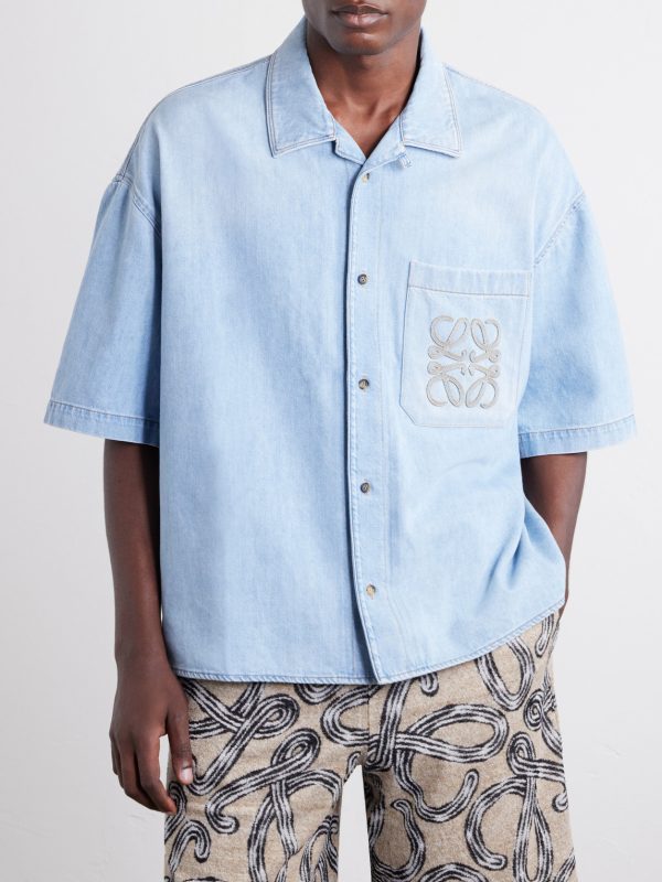 + Paula's Ibiza Logo-Embroidered Denim Shirt - FR