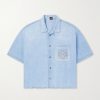 + Paula's Ibiza Logo-Embroidered Denim Shirt