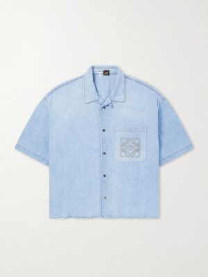 + Paula's Ibiza Logo-Embroidered Denim Shirt + Paula's Ibiza Logo-Embroidered Denim Shirt