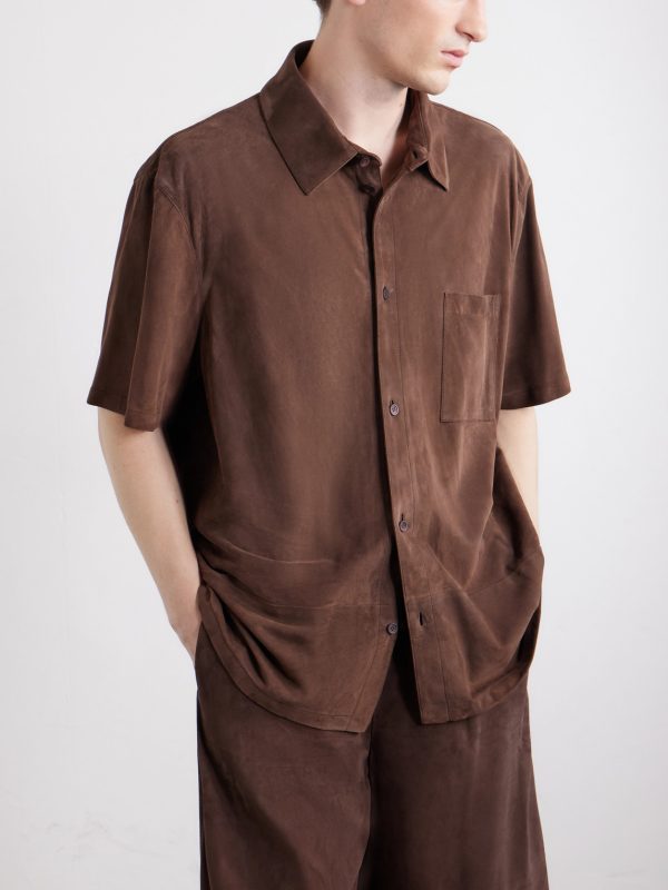 + Paula's Ibiza Logo-Debossed Suede Shirt - FR + Paula's Ibiza Logo-Debossed Suede Shirt - FR