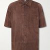 + Paula's Ibiza Logo-Debossed Suede Shirt + Paula's Ibiza Logo-Debossed Suede Shirt