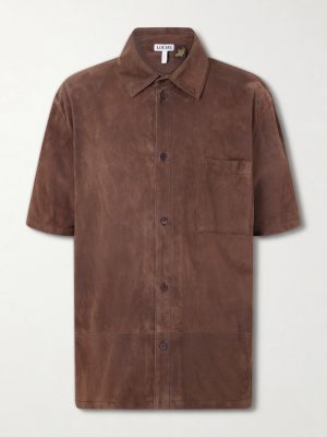 + Paula's Ibiza Logo-Debossed Suede Shirt + Paula's Ibiza Logo-Debossed Suede Shirt