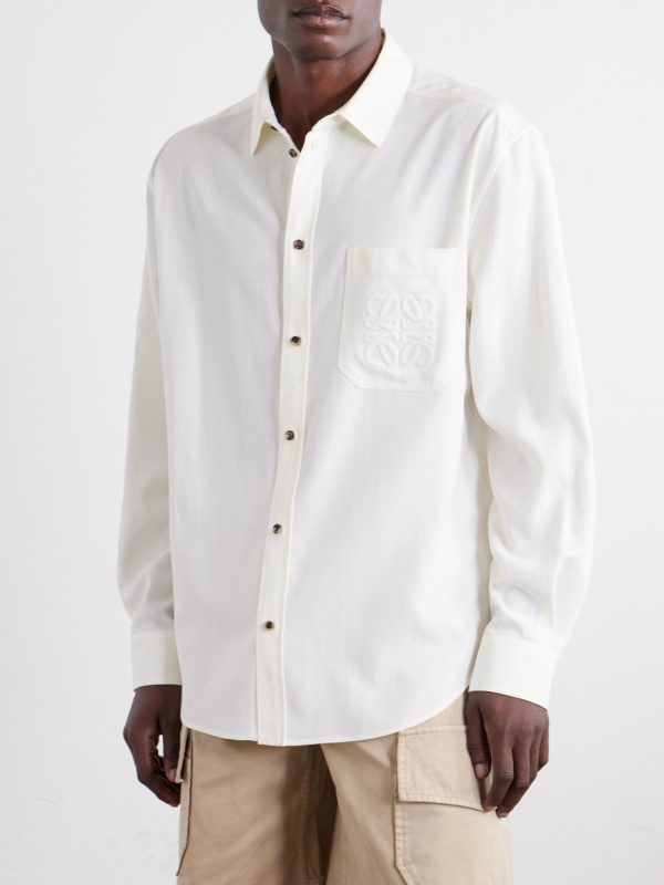 + Paula's Ibiza Anagram-Embroidered Lyocell-Poplin Shirt - FR + Paula's Ibiza Anagram-Embroidered Lyocell-Poplin Shirt - FR