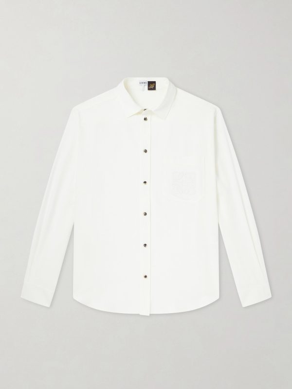 + Paula's Ibiza Anagram-Embroidered Lyocell-Poplin Shirt + Paula's Ibiza Anagram-Embroidered Lyocell-Poplin Shirt