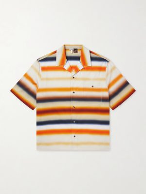 + Paula's Ibiza Convertible-Collar Logo-Embroidered Striped Cotton-Poplin Shirt + Paula's Ibiza Convertible-Collar Logo-Embroidered Striped Cotton-Poplin Shirt