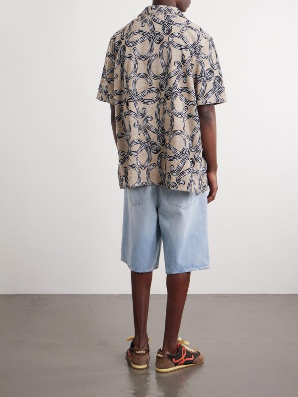 + Paula's Ibiza Camp-Collar Printed Cotton-Blend Terry Shirt - BK + Paula's Ibiza Camp-Collar Printed Cotton-Blend Terry Shirt - BK