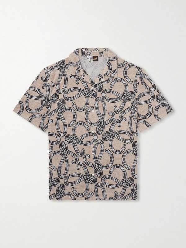 + Paula's Ibiza Camp-Collar Printed Cotton-Blend Terry Shirt + Paula's Ibiza Camp-Collar Printed Cotton-Blend Terry Shirt