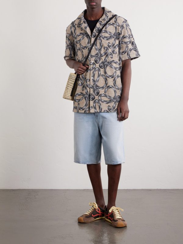 + Paula's Ibiza Camp-Collar Printed Cotton-Blend Terry Shirt - OU + Paula's Ibiza Camp-Collar Printed Cotton-Blend Terry Shirt - OU