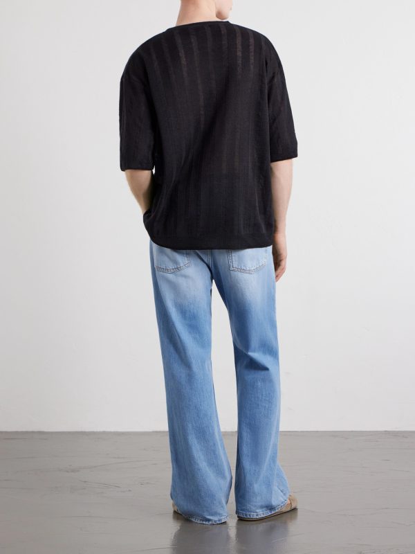 + Paula's Ibiza Knitted Linen-Blend T-Shirt - BK + Paula's Ibiza Knitted Linen-Blend T-Shirt - BK