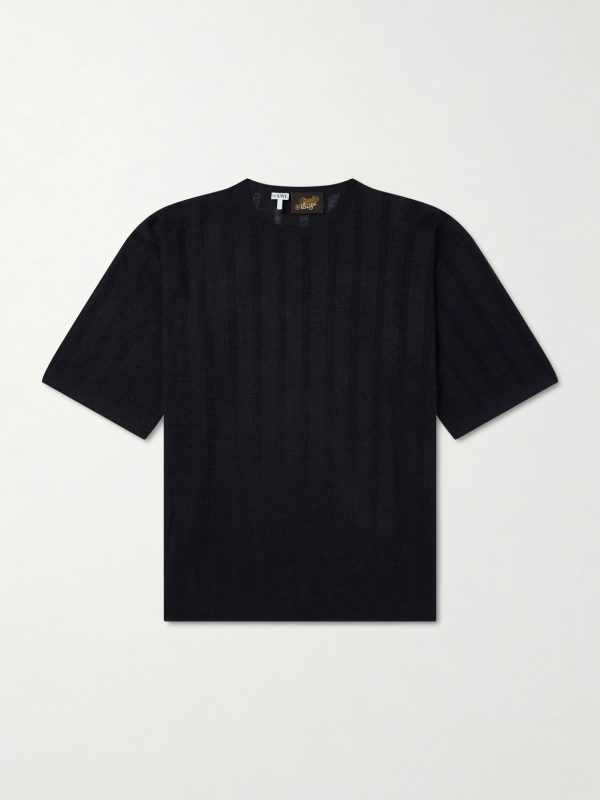 + Paula's Ibiza Knitted Linen-Blend T-Shirt + Paula's Ibiza Knitted Linen-Blend T-Shirt