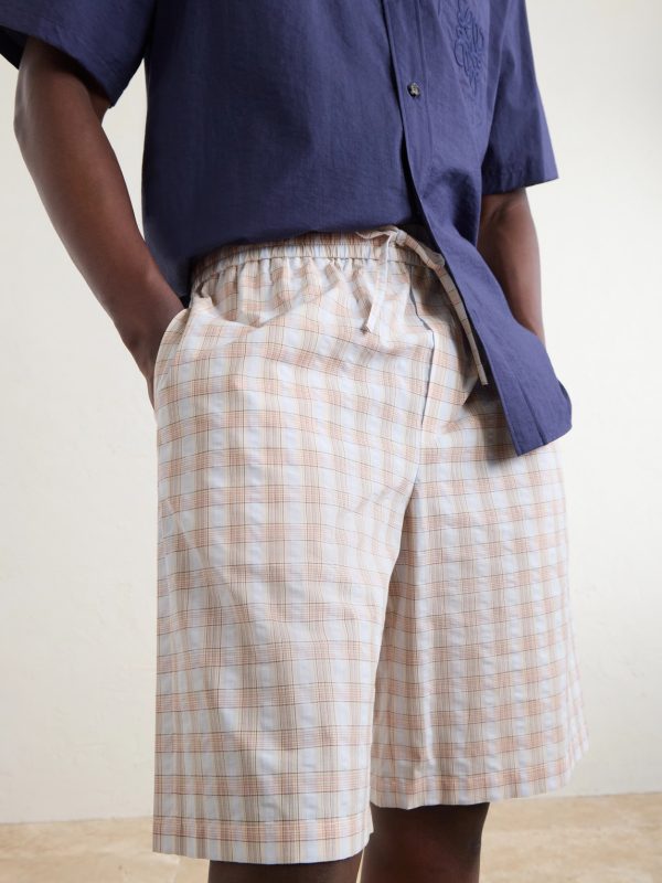 + Paula's Ibiza Straight-Leg Checked Cotton Shorts - CU