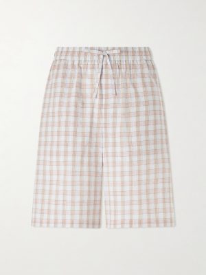 + Paula's Ibiza Straight-Leg Checked Cotton Shorts