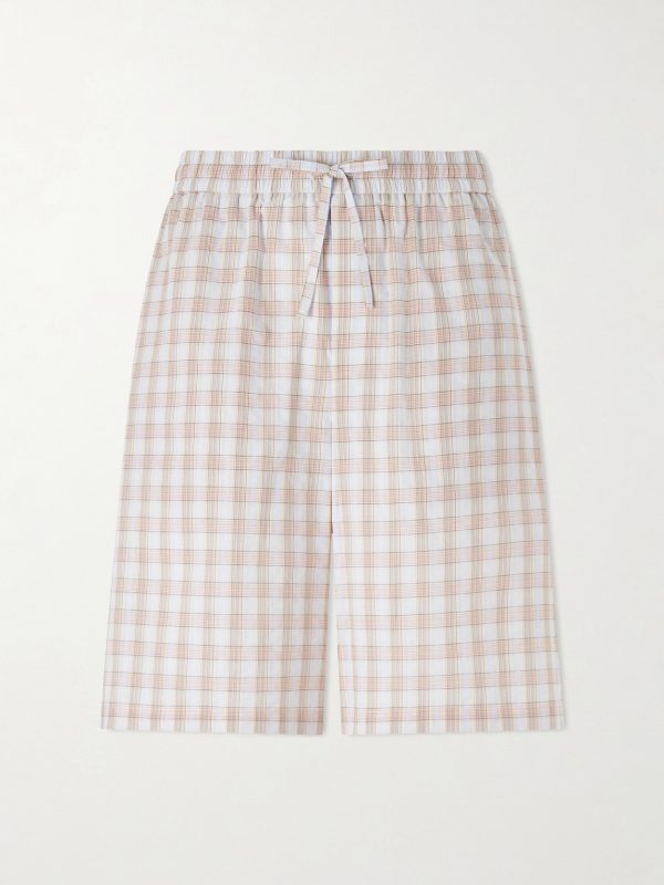 + Paula's Ibiza Straight-Leg Checked Cotton Shorts