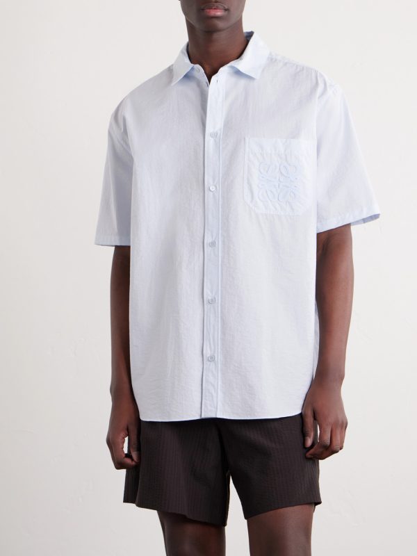 + Paula's Ibiza Logo-Embroidered Cotton-Blend Shirt - FR + Paula's Ibiza Logo-Embroidered Cotton-Blend Shirt - FR