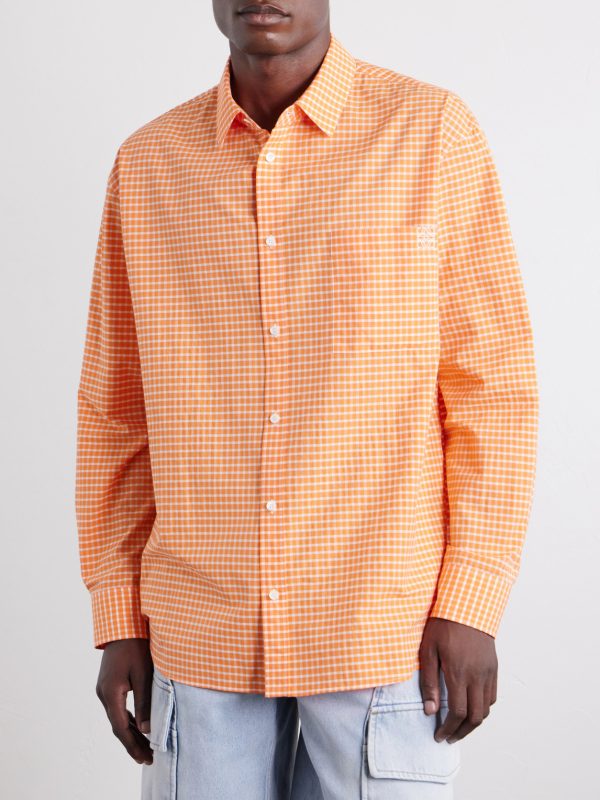 + Paula's Ibiza Anagram-Embroidered Checked Cotton-Poplin Shirt - FR