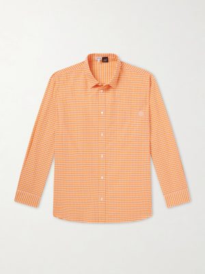 + Paula's Ibiza Anagram-Embroidered Checked Cotton-Poplin Shirt + Paula's Ibiza Anagram-Embroidered Checked Cotton-Poplin Shirt