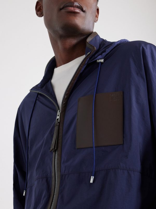 + Paula's Ibiza Logo-Debossed Leather-Trimmed Ripstop Hooded Jacket - CU