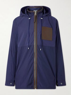 + Paula's Ibiza Logo-Debossed Leather-Trimmed Ripstop Hooded Jacket