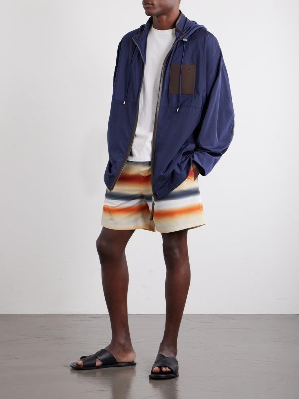 + Paula's Ibiza Logo-Debossed Leather-Trimmed Ripstop Hooded Jacket - OU