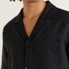 Camp-Collar Logo-Jacquard Linen-Blend Shirt - CU Camp-Collar Logo-Jacquard Linen-Blend Shirt - CU