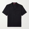 Camp-Collar Logo-Jacquard Linen-Blend Shirt Camp-Collar Logo-Jacquard Linen-Blend Shirt
