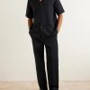 Camp-Collar Logo-Jacquard Linen-Blend Shirt - OU Camp-Collar Logo-Jacquard Linen-Blend Shirt - OU