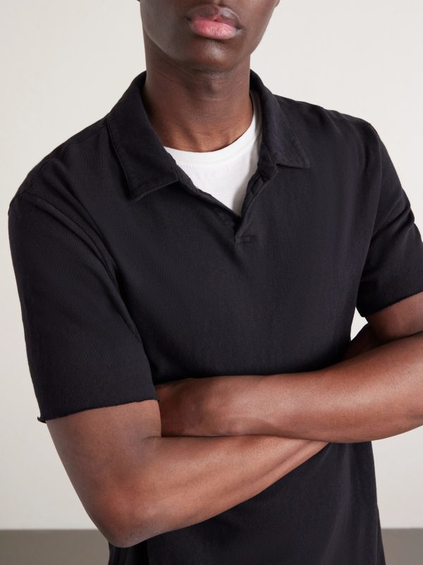 Open-Collar Cotton-Jersey Polo Shirt - CU Open-Collar Cotton-Jersey Polo Shirt - CU