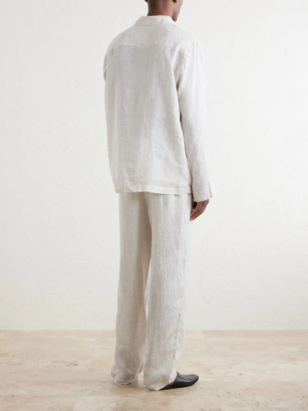 Milan 31 Printed Linen Pyjama Set - BK Milan 31 Printed Linen Pyjama Set - BK
