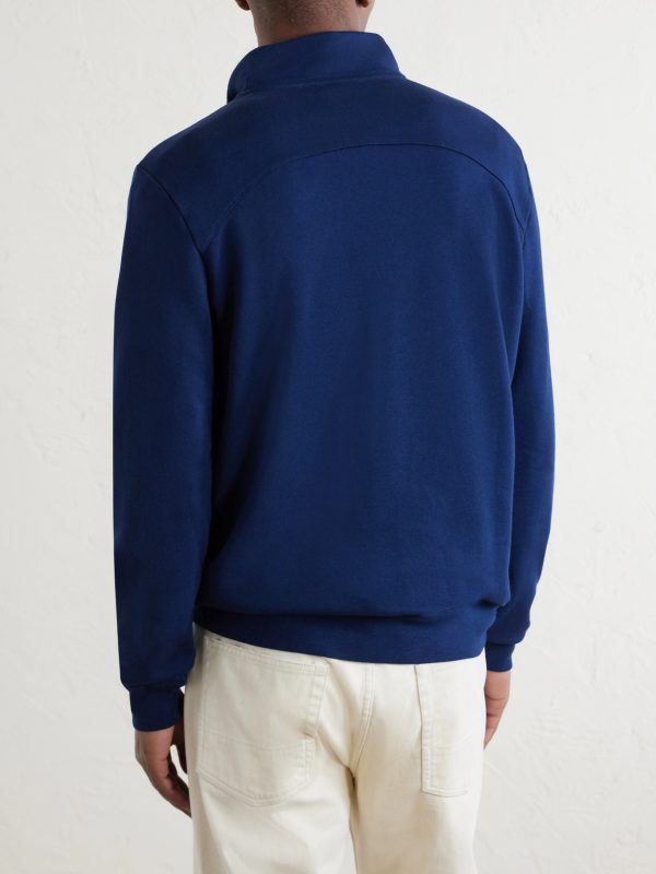 Quinn Cotton and Modal-Blend Jersey Half-Zip Sweatshirt - BK Quinn Cotton and Modal-Blend Jersey Half-Zip Sweatshirt - BK