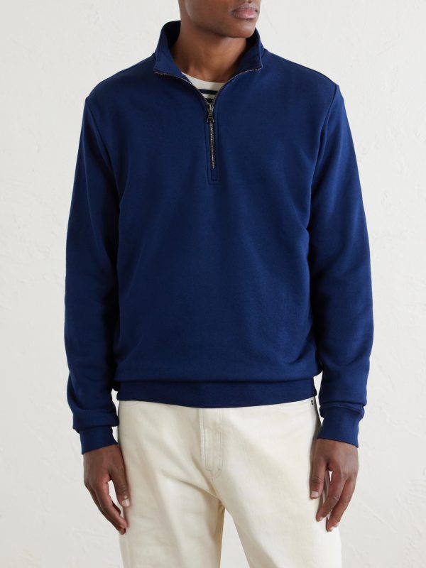 Quinn Cotton and Modal-Blend Jersey Half-Zip Sweatshirt - FR Quinn Cotton and Modal-Blend Jersey Half-Zip Sweatshirt - FR