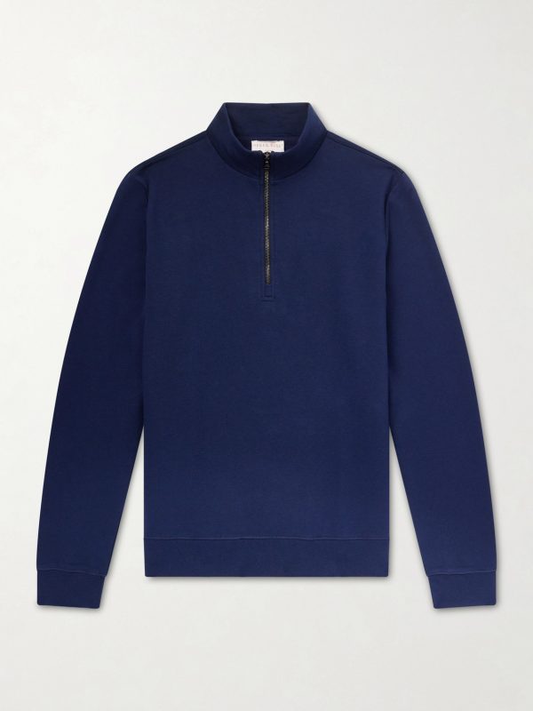 Quinn Cotton and Modal-Blend Jersey Half-Zip Sweatshirt Quinn Cotton and Modal-Blend Jersey Half-Zip Sweatshirt