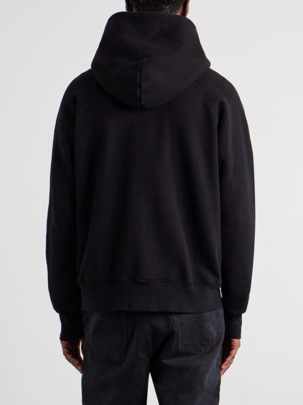 Heavyweight Structured-Fleec Cotton-Jersey Raglan Zip-Up Hoodie - BK Heavyweight Structured-Fleec Cotton-Jersey Raglan Zip-Up Hoodie - BK