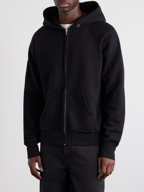 Heavyweight Structured-Fleec Cotton-Jersey Raglan Zip-Up Hoodie - FR Heavyweight Structured-Fleec Cotton-Jersey Raglan Zip-Up Hoodie - FR