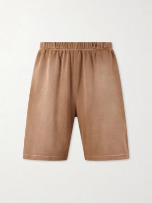 Straight-Leg Cotton-Piqué Drawstring Rider Shorts