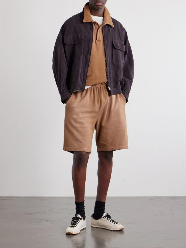Straight-Leg Cotton-Piqué Drawstring Rider Shorts - OU Straight-Leg Cotton-Piqué Drawstring Rider Shorts - OU